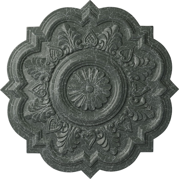 Ekena Millwork Deria Ceiling Medallion (Fits Canopies up to 6"), 20 1/4"OD x 1 1/2"P, Athenian Green Crackle CM20DRAGC - main